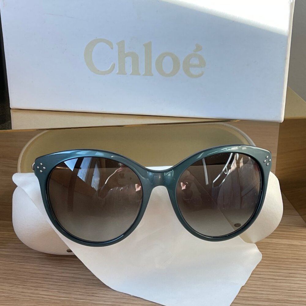 💕🎉HP🎉💕Chloe Green Sage Round Sunglasses NWOT
